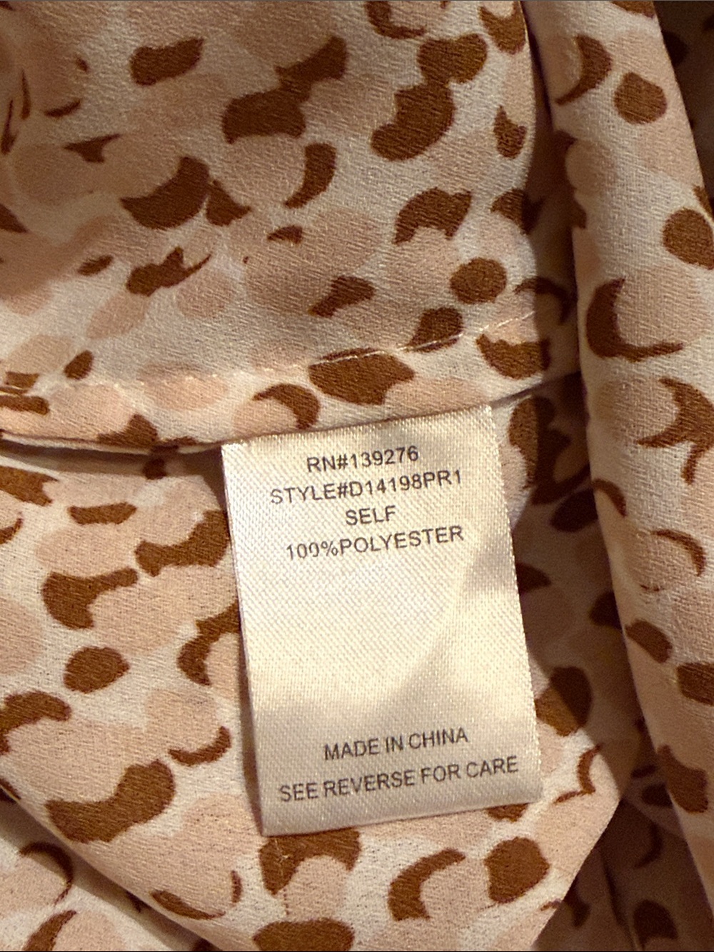 Daniel Rainn Pink Blush Leopard Print V-Neck Blouse - Picture 10 of 15